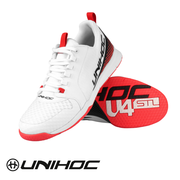 Unihoc Schuhe U4 PLUS LowCut weiß/rot