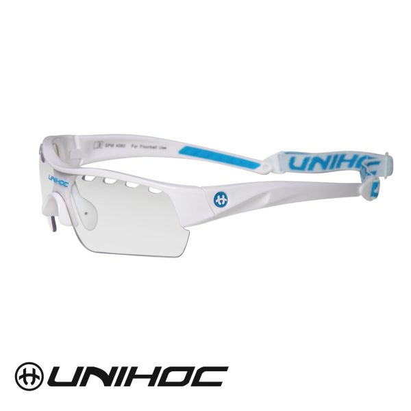 Floorball Sportbrille Unihoc VICTORY Junior weiß/blau