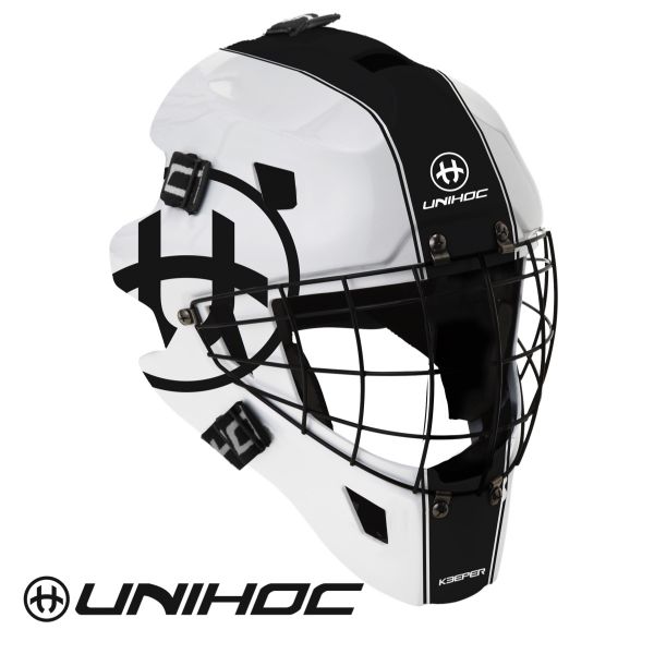 Floorball Torhüter Helm Unihoc KEEPER 44 Maske weiß/schwarz
