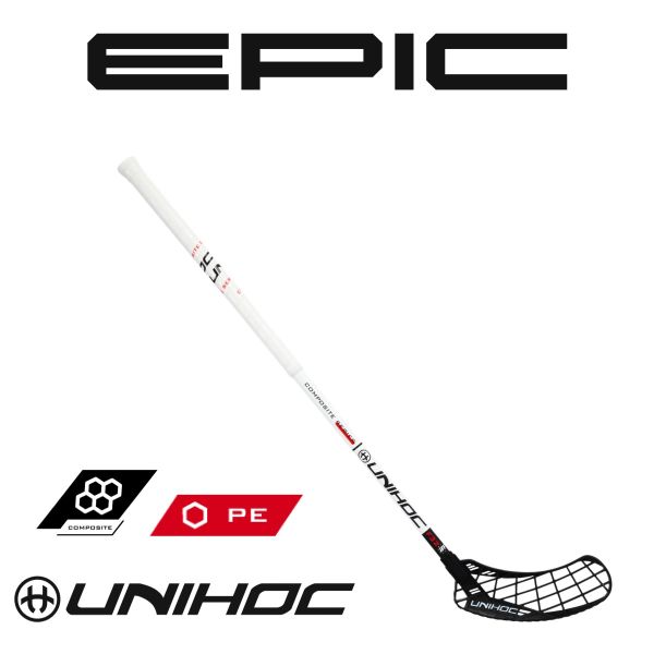Floorball Schläger Unihoc EPIC Composite 32 weiß/schwarz