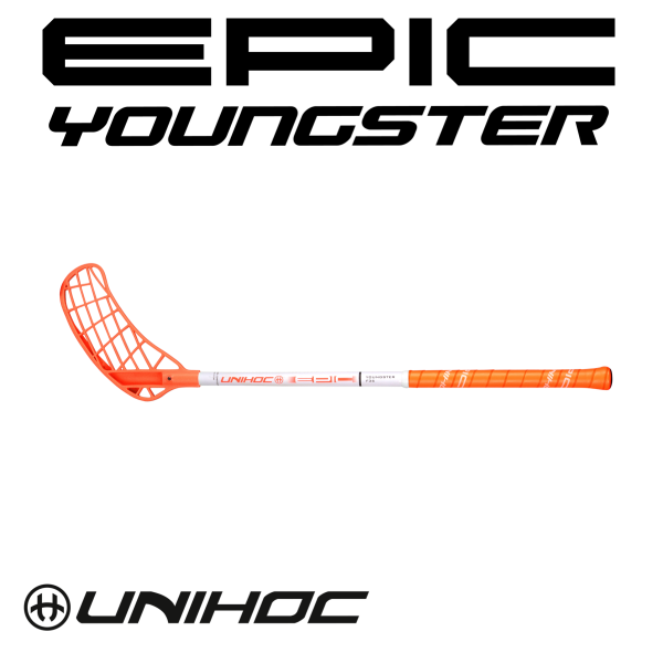 Floorball Kinder Schläger - Unihoc EPIC Youngster 36 weiss orange