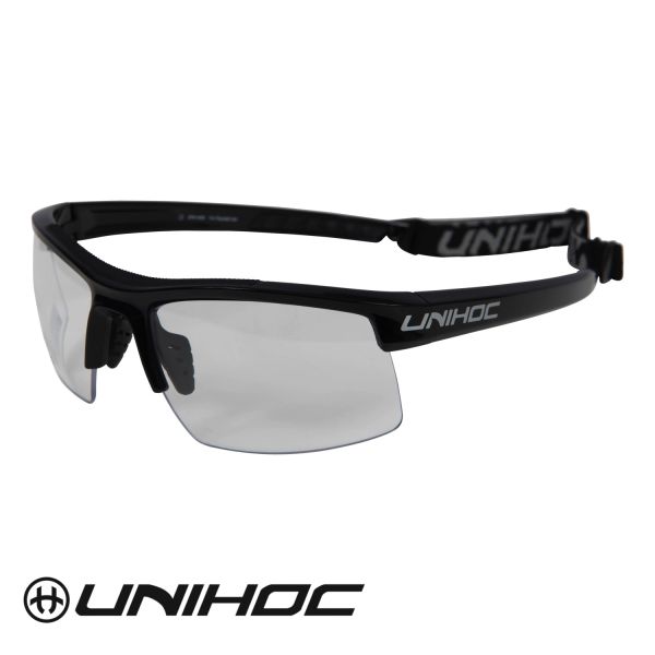Floorball Schutzbrille - Unihoc Sportbrille ENERGY Junior schwarz/silber