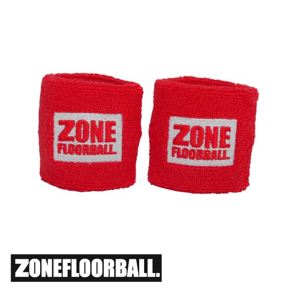 Floorball - Zone Schweißband RETRO rot/weiß (2er Pack)