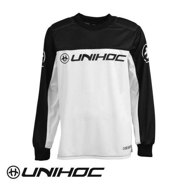 Floorball Torhüter Oberteil - Unihoc TW-Pullover KEEPER schwarz/weiß