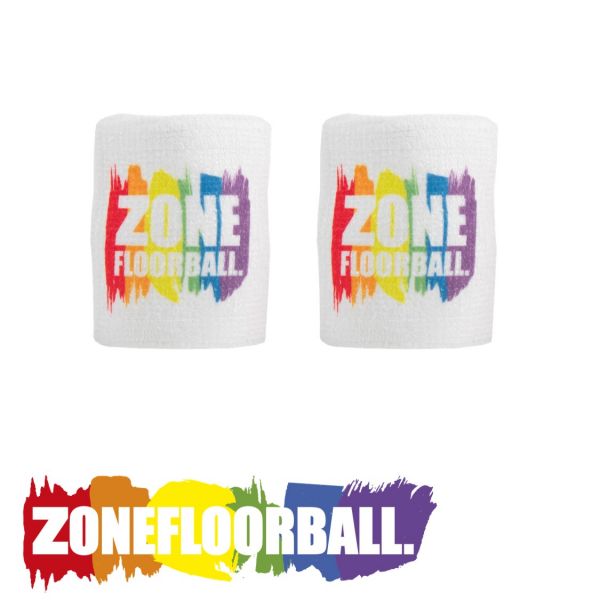 Zone Schweißband PRIDE weiß/rainbow (2er Pack)
