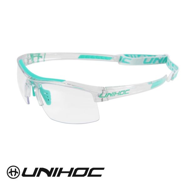 Floorball Unihoc Sportbrille ENERGY Junior kristal/türkis