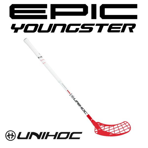 Floorball Schläger für Kinder Unihoc EPIC Youngster Composite 36 weiß/rot