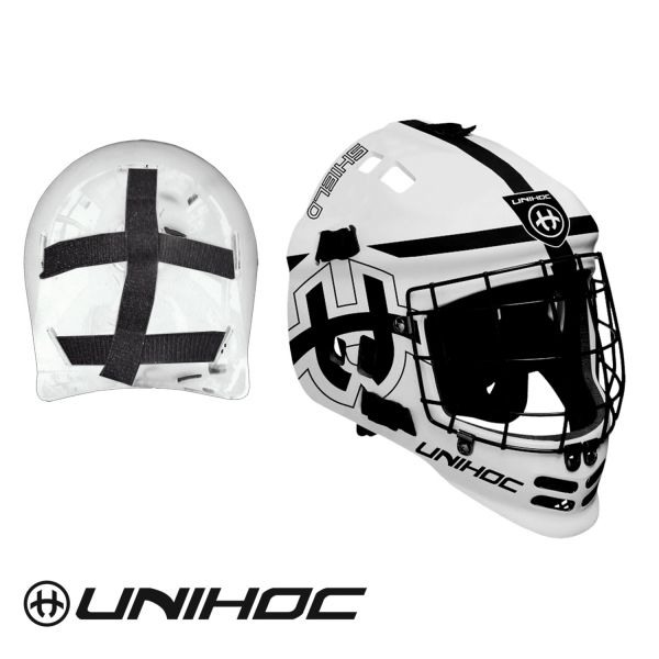 Floorball Maske / Helm - Unihoc Shield schwarz/weiß