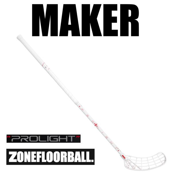 Floorballschläger Zone MAKER Prolight 27 weiß/carbon