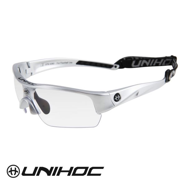 Floorball Sportbrille Unihoc VICTORY Junior silber/schwarz