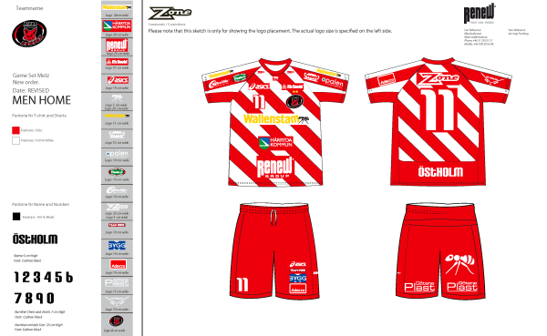 sublimiertes Floorball Trikot von Zone - Pixbo Men´s team_HOME_2012_2013