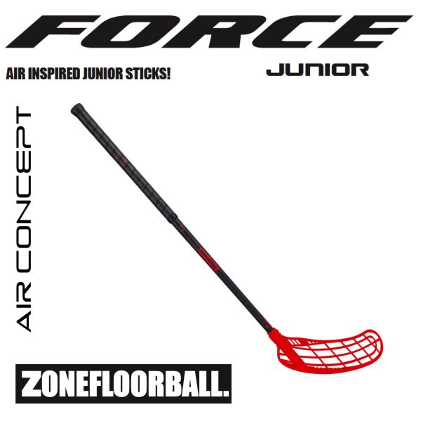 Floorball Kinder Schläger Zone FORCE AIR JR. 35 schwarz/rot