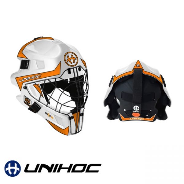 Floorball Helm - Unihoc SUMMIT 66 OPTIMA Maske weiß