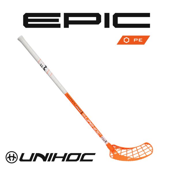 Kinder Floorballschläger - Unihoc EPIC Composite 32 orange/weiß