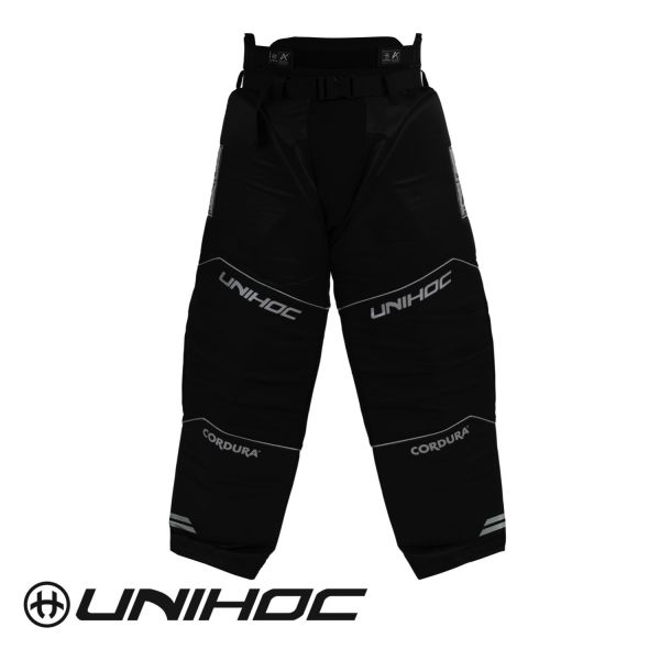 Floorball Torhüter Hose - Unihoc TW-Hose ALPHA schwarz/silber