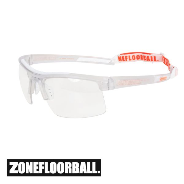 Floorball Schutzbrille - Zone Sportbrille PROTECTOR Senior transparent/lava orange
