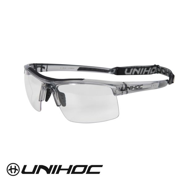 Floorball Sportbrille Unihoc ENERGY Senior kristallgrau/schwarz