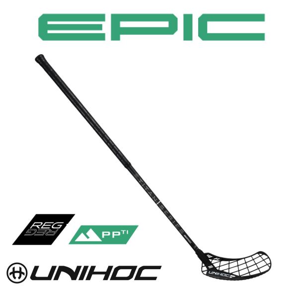 Floorball Schläger Unihoc EPIC TITAN Superskin Regular 26 schwarz