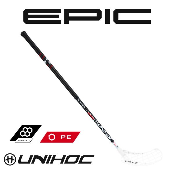 Floorball Schläger Unihoc EPIC Composite 26 schwarz/weiß