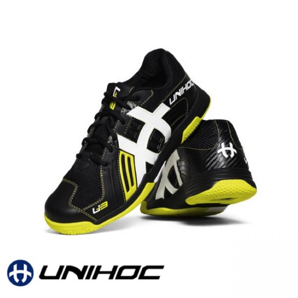 Unihoc Floorball Schuh - Power gelb/schwarz