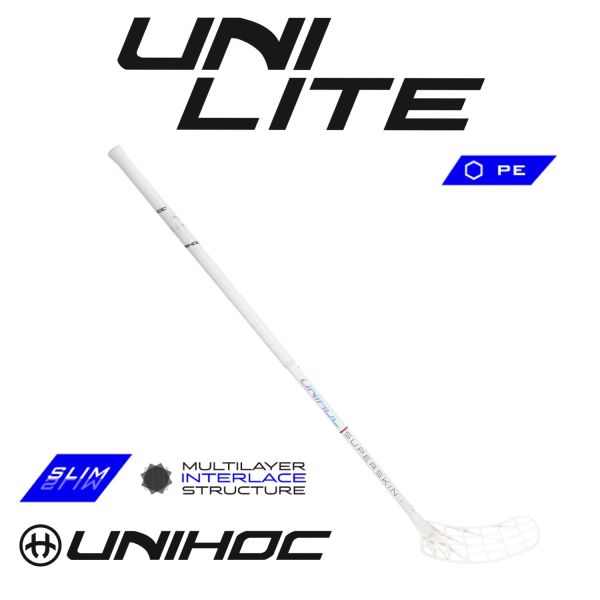 Floorballschläger - Unihoc UNILITE Superskin Slim 26 weiß rot