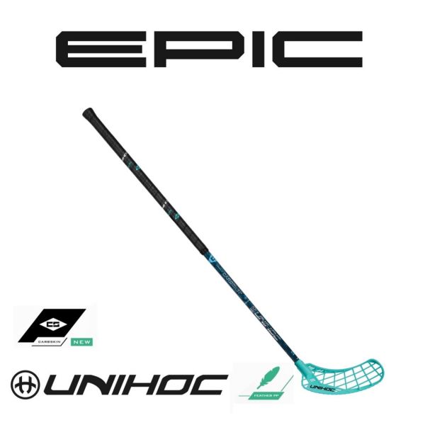 Unihoc Floorball Schläger EPIC Carbskin Featherlight 29 türkis