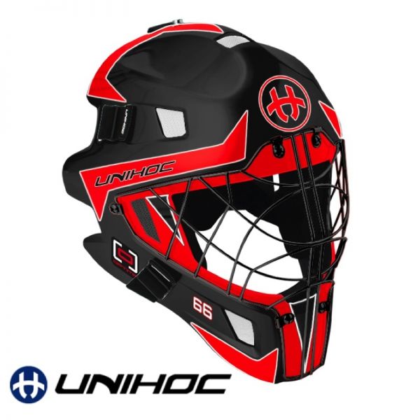 Unihoc OPTIMA 66 Maske schwarz/rot