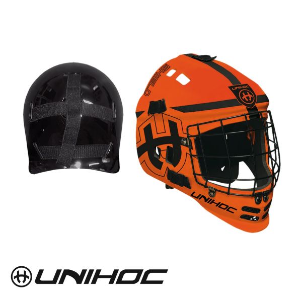 Floorball Torhüter Helm - Unihoc Shield orange