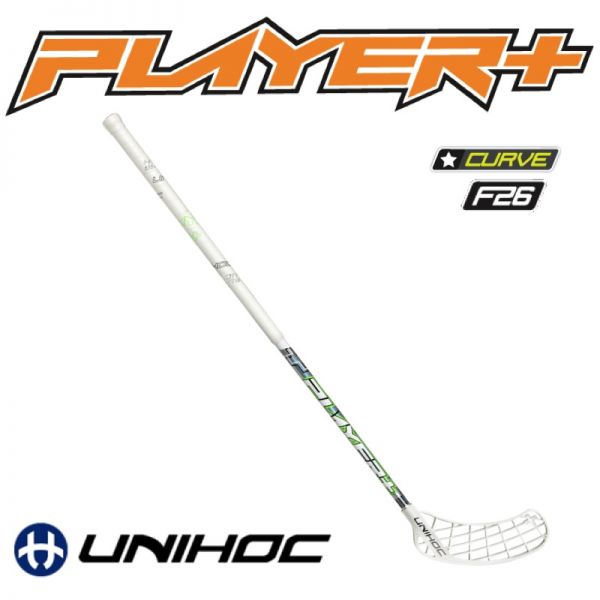 Unihoc PLAYER+ Curve 2.0° 26 weiß / grün