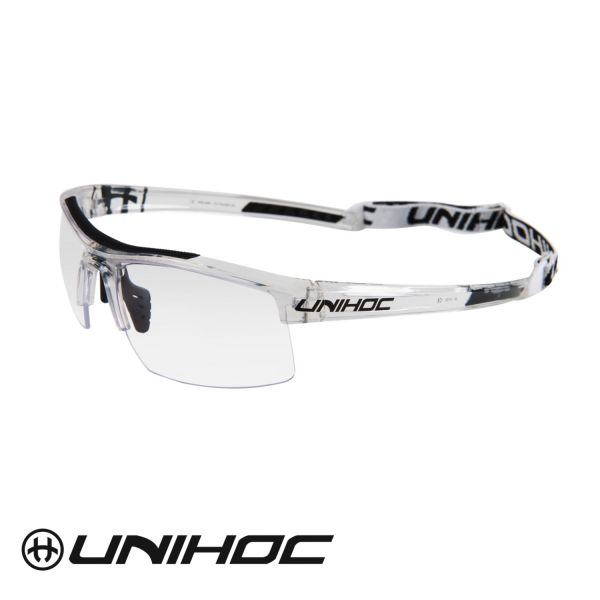 Floorball Brille Unihoc Sportbrille ENERGY Junior kristal/schwarz