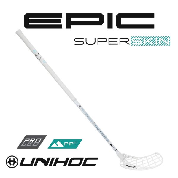 Floorball Unihoc EPIC TITAN Superskin Pro 26 weiß/blau