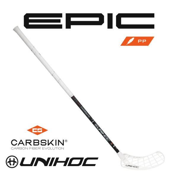 Floorballschläger - Unihoc EPIC CARBSKIN FeatherLight 26 schwarz/orange