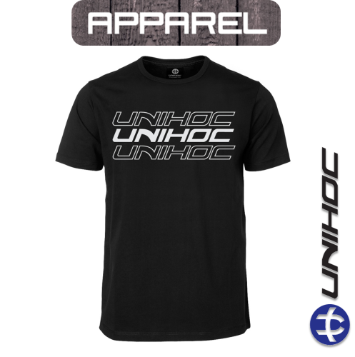 T-Shirt Unihoc TRIPLE black Junior