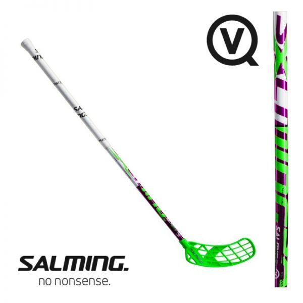 Floorball Schläger Salming QUEST 5 X-Shaft Tourlite TipCurve 2.0° 30 weiß/grün