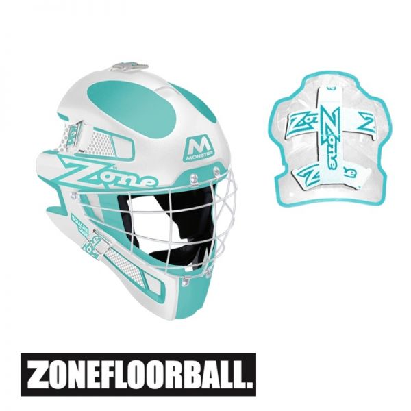 Zone MONSTER Square Cage Maske türkis/weiß