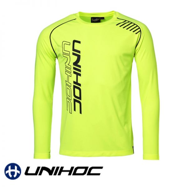 Unihoc T-Shirt WARM-UP Longsleeve neon gelb