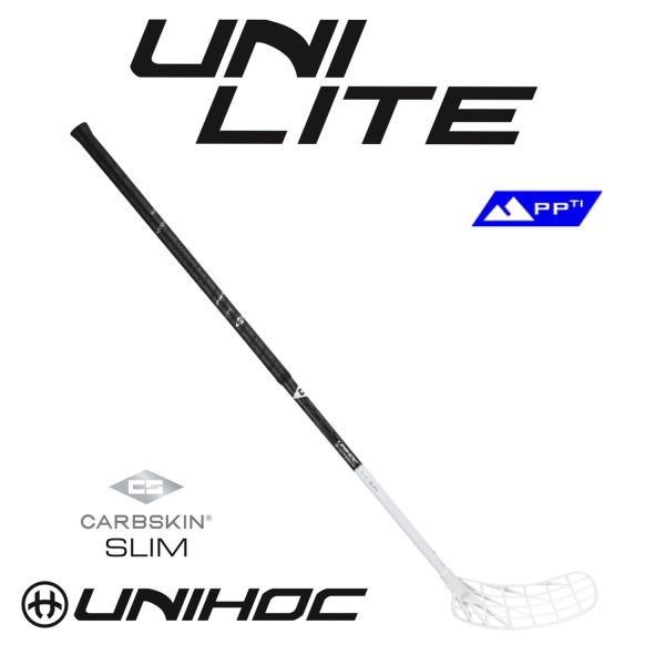 Floorballschläger - Unihoc UNILITE TITAN CARBSKIN SLIM 26 schwarz weiß