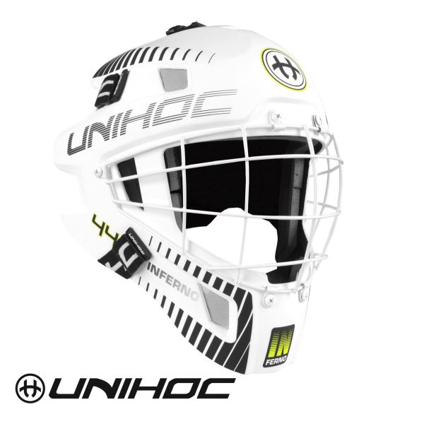 Unihoc INFERNO 44 Maske weiß/schwarz