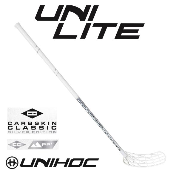 Floorballschläger - Unihoc UNILITE CARBSKIN TI CLASSIC 26 silber.jpg