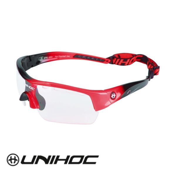 Floorball Brille für Jugendliche - Unihoc VICTORY Junior schwarz/rot