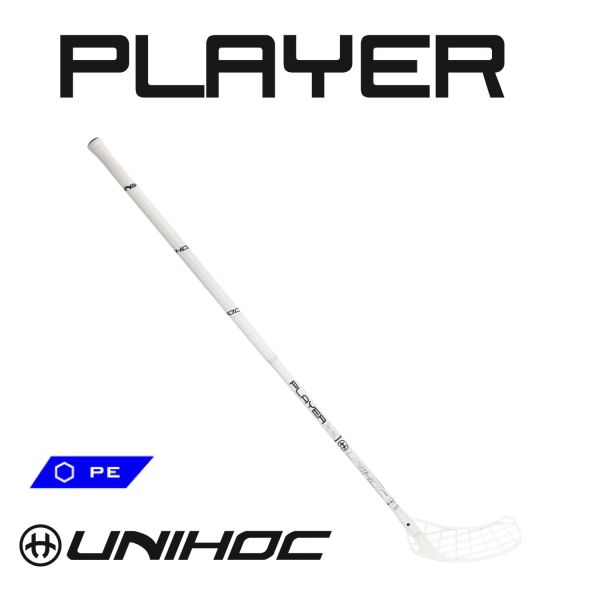 Floorballschläger - Unihoc PLAYER 26 X-LONG Weiß Silber