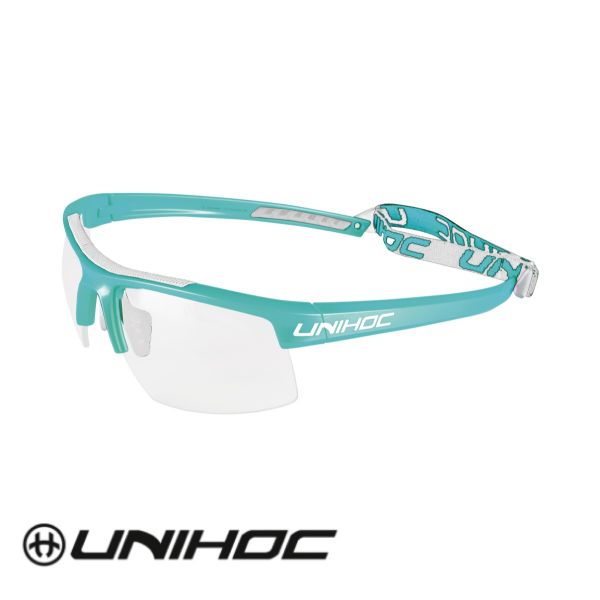 Unihoc Floorball Sportbrille ENERGY Junior türkis/weiß