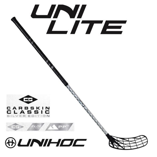 Floorballschläger - Unihoc UNILITE CARBSKIN TITAN SLIM 29 silber.jpg