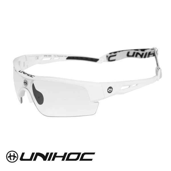 Floorballl Sportbrille Unihoc VICTORY Senior weiß/schwarz