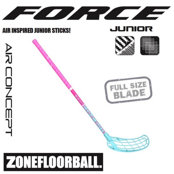 Floorball Kinder Schläger - Zone FORCE AIR JR. 35 pink/türkis