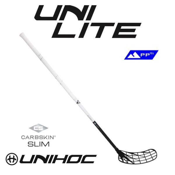 Floorballschläger - Unihoc UNILITE TITAN CARBSKIN SLIM 29 weiß schwarz