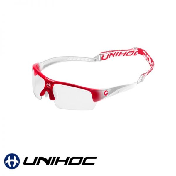 Unihoc Sportbrille VICTORY Kids rot / weiß