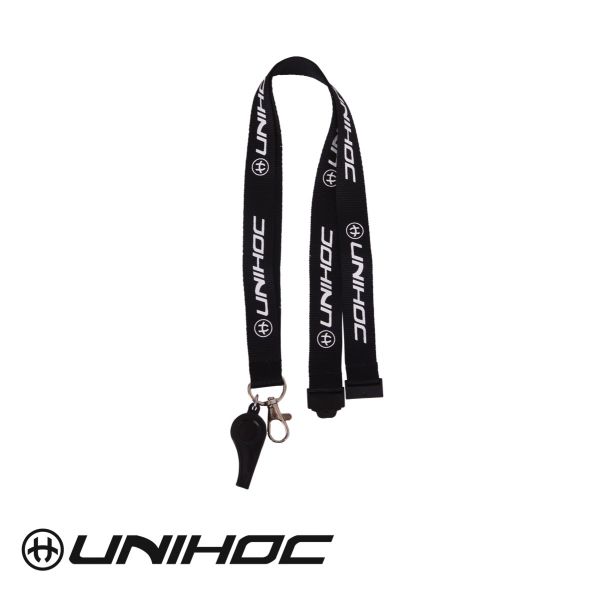 Unihoc Pfeife mit Schlüsselband COACH WHISTLE schwarz