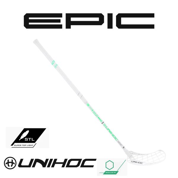 Floorball Schläger - Unihoc Epic Supertoplight 26 weiß türkis