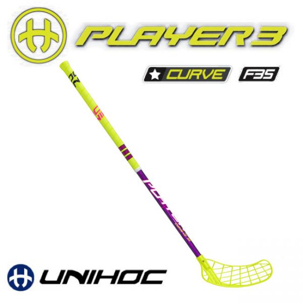 Floorballschläger Unihoc Player3 1,5 Curve 35
